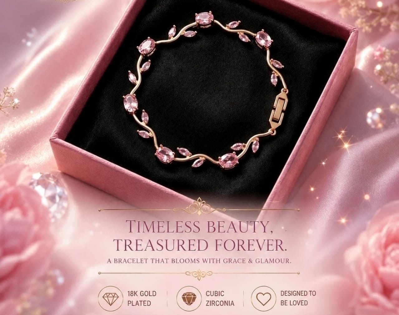 Tulip heart bracelet